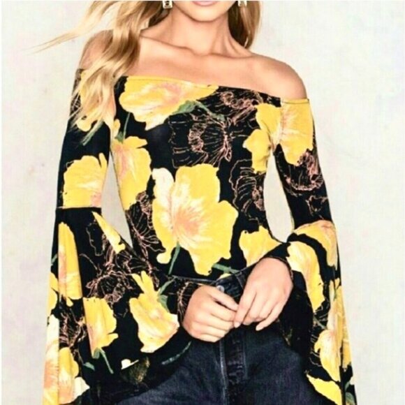 We The Free Birds of Paradise Bell Sleeve Shirt Blouse Top Size Small Women's - Picture 1 of 11